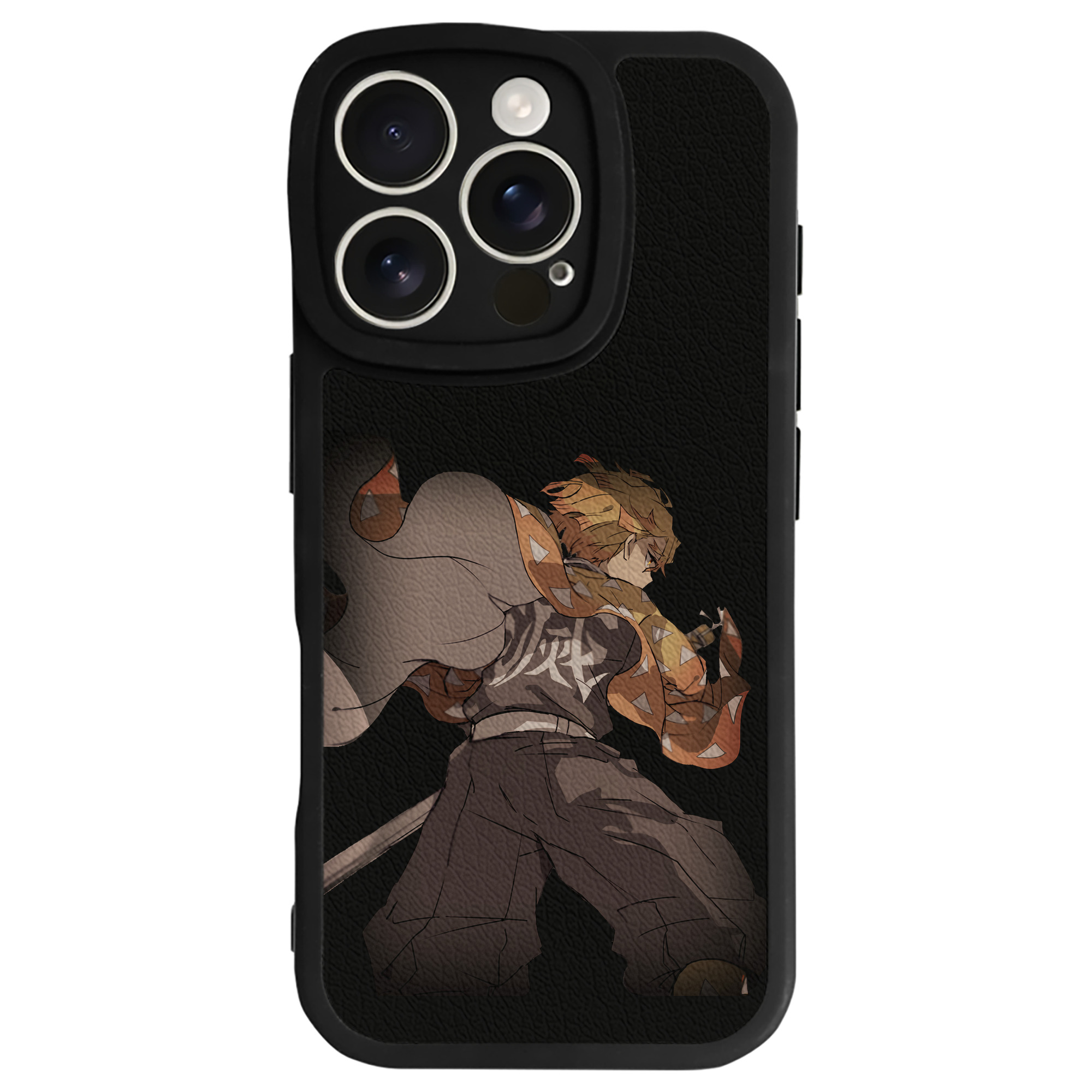 （画像用） 鬼滅の刃（きめつのやいば）我妻 善逸／あがつま ぜんいつ Agatsuma Zenitsu 【iPhone 16シリーズ対応】シリコンスマホケース（レザー調） 材質：シリコン